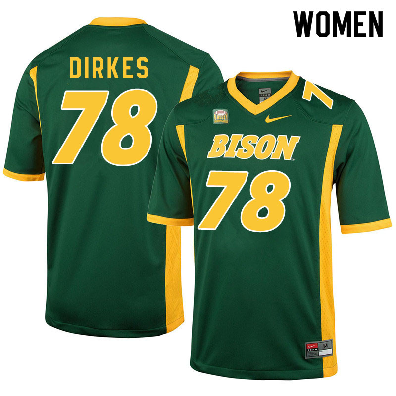 Women #78 Nate Dirkes North Dakota State Bison College Football Jerseys Sale-Green - Click Image to Close